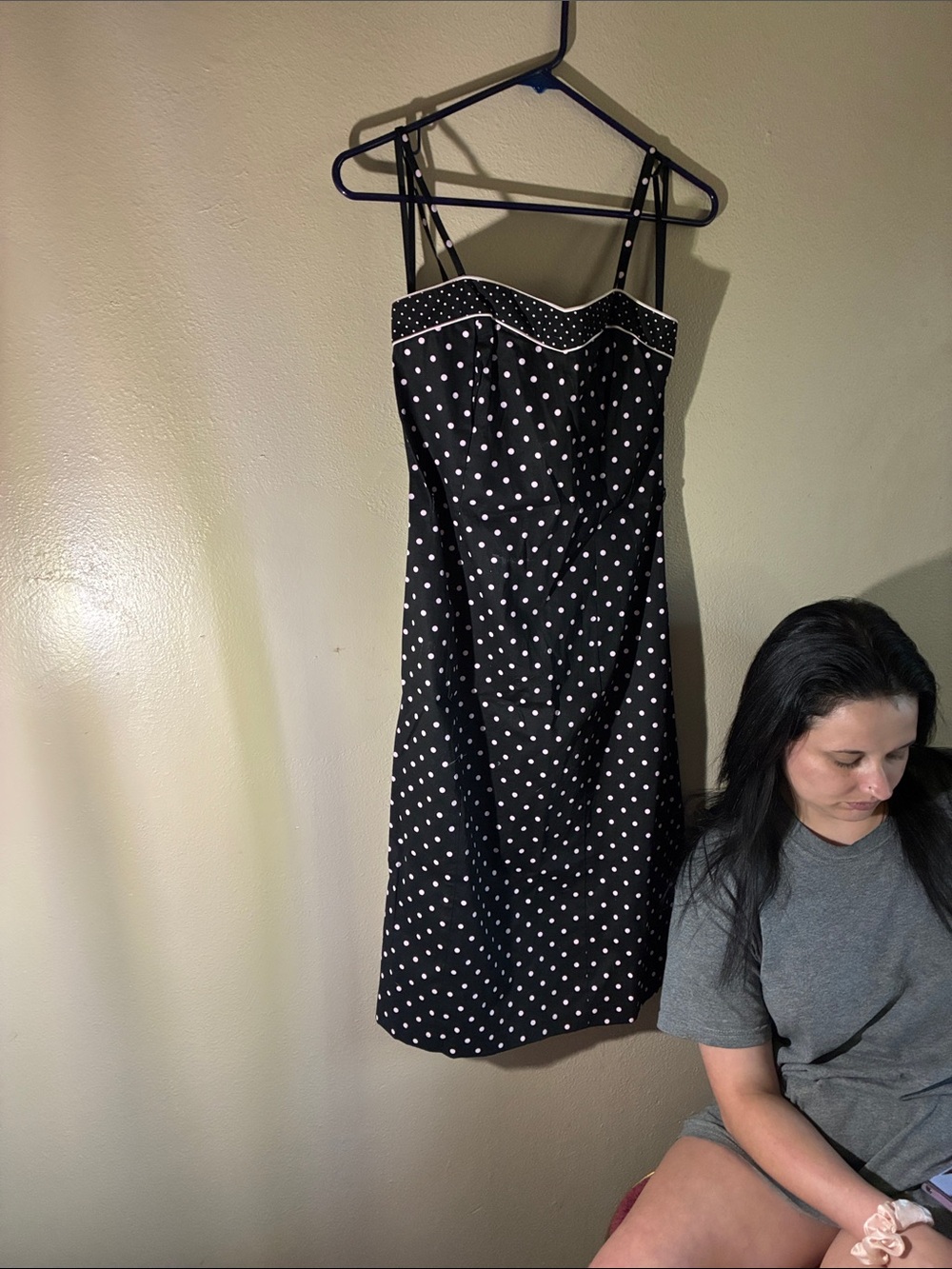 Lipstick Boutique Black and White Polka Dot Midi Dress